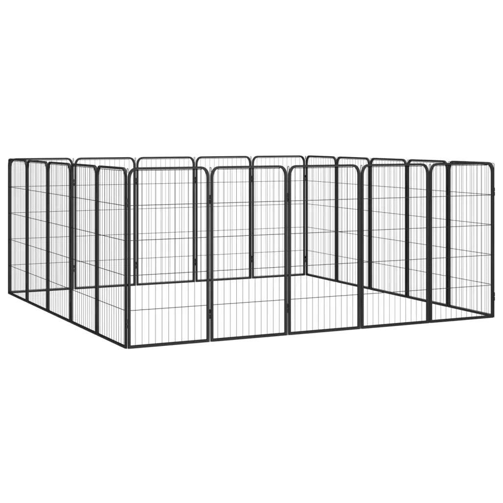 Box Cani 20 Pannelli Nero 50x100 cm Acciaio Verniciato Polvere CFW7270564