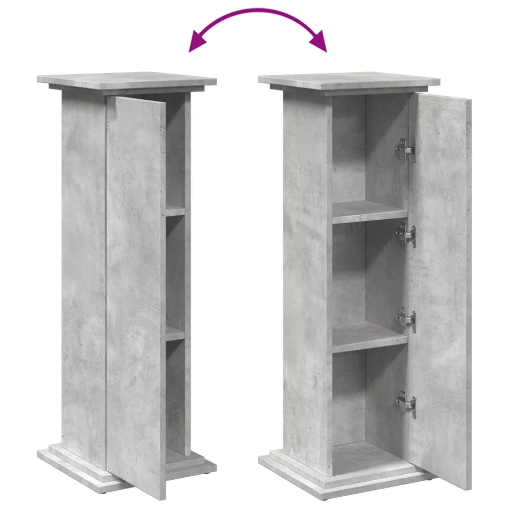 vidaXL Espositore con Portaoggetti Grigio Cemento 31x30x90 Truciolato