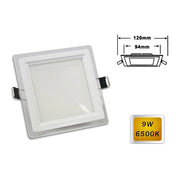 Trade Shop - Pannello Led Slim Incasso Bordo Vetro Quadrato 9w Luce 6500k 3000k 4000k P-94eq - -bianco Freddo      -