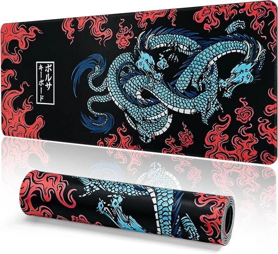 Matrice per mouse - mousepad per gaming - sottopiano per scrivania XL - 1 pezzo - nero - 800 x 300 mm