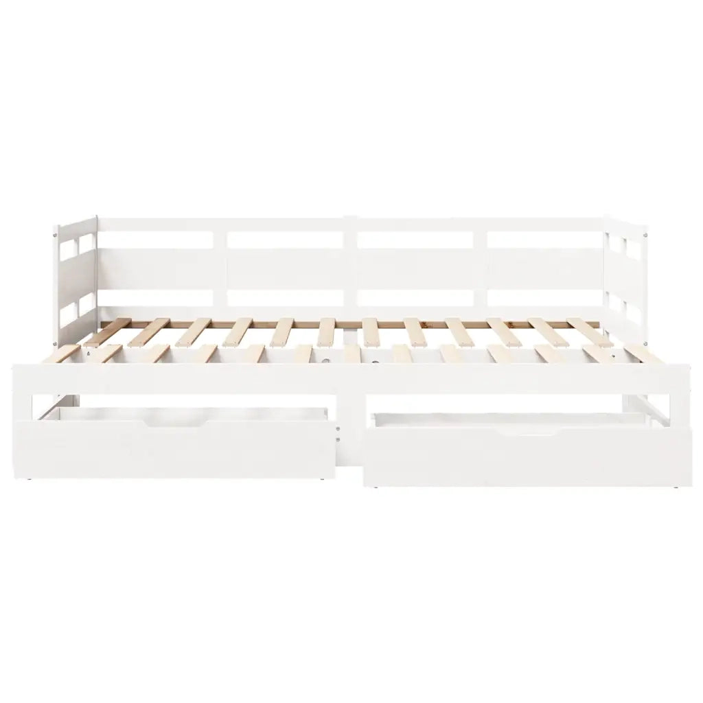 Letto Estraibile con Cassetti senza Materasso Bianco 80x200 cm 3302234