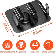 Sei paletti di acciaio inossidabile 304, supporto per spazzola a muro senza perforazione, supporto per asciugamani autoadesivo con paletti per cucina, bagno, garage, giardino (nero)