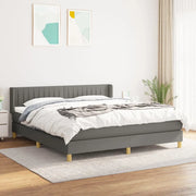 Giroletto a Molle con Materasso Grigio Scuro 180x200 cm Tessuto 3130450
