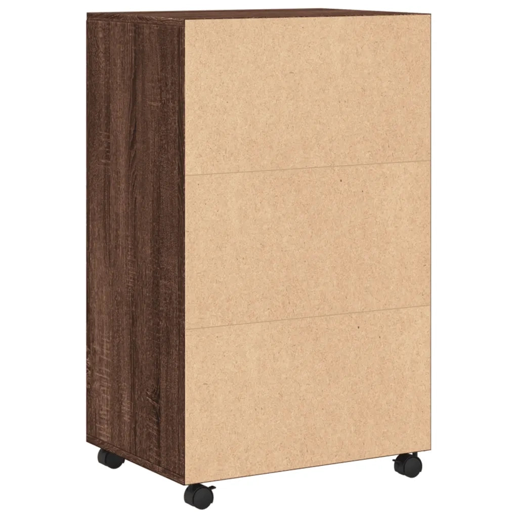 Mobiletto con Ruote Rovere Marrone 55x40x91 cm in Truciolato