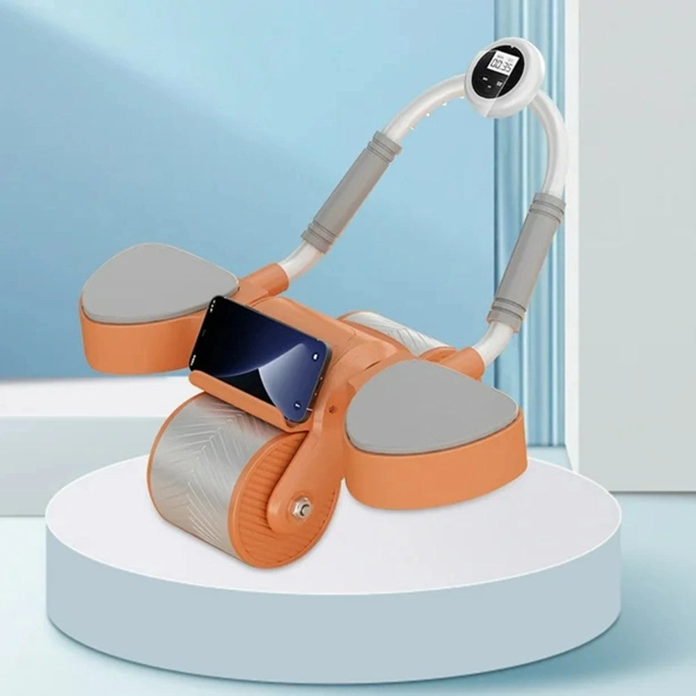 Trade Shop - Ruota Per Addominale Con Rullo Per Esercizi Con Supporto Gomiti Timer Portacellulare -