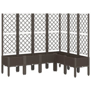 Fioriera | Cassetta per fiori | Vaso Giardino con Graticcio Marrone 160x120x142 cm in PP