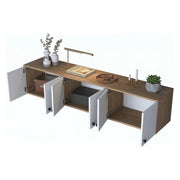 Jelsi, Mobile Pensile 6 Ante, 180x44h cm Marrone Rovere
