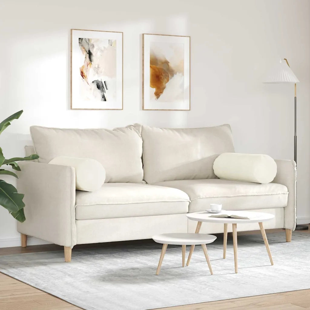 Cuscini a rullo 2 pcs Crema Ø 25 x 70 cm Tessuto in Cords