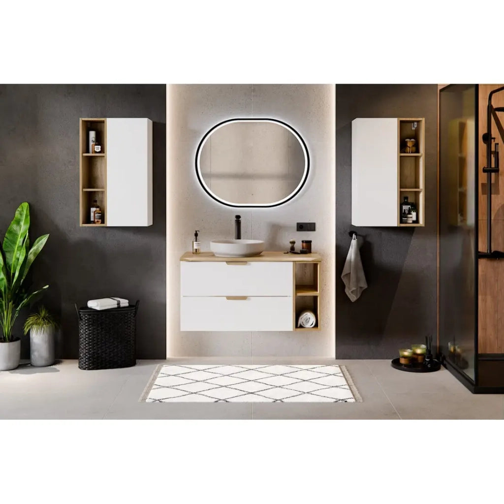 Colonna bagno OSTER 80 cm bianco opaco 1 porta sospesa