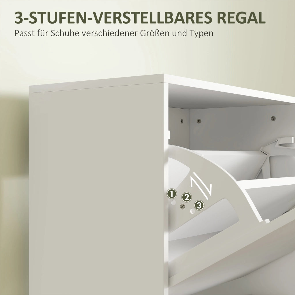 Scarpiera con 3 Cassetti ¨C Zephmum ¨C Bianco 60x30x48