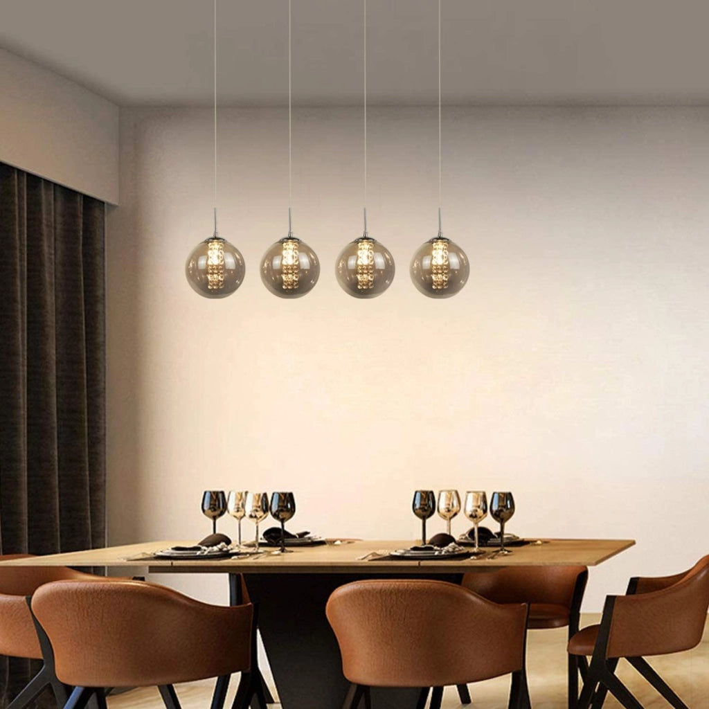 ZMH Lampada a sospensione a LED in vetro regolabile in altezza per illuminazione del soggiorno