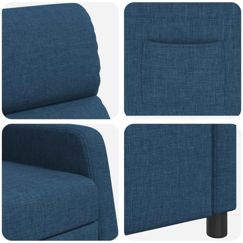 Divano Sedia-Poltrona reclinabile Blu Tessuto 649905