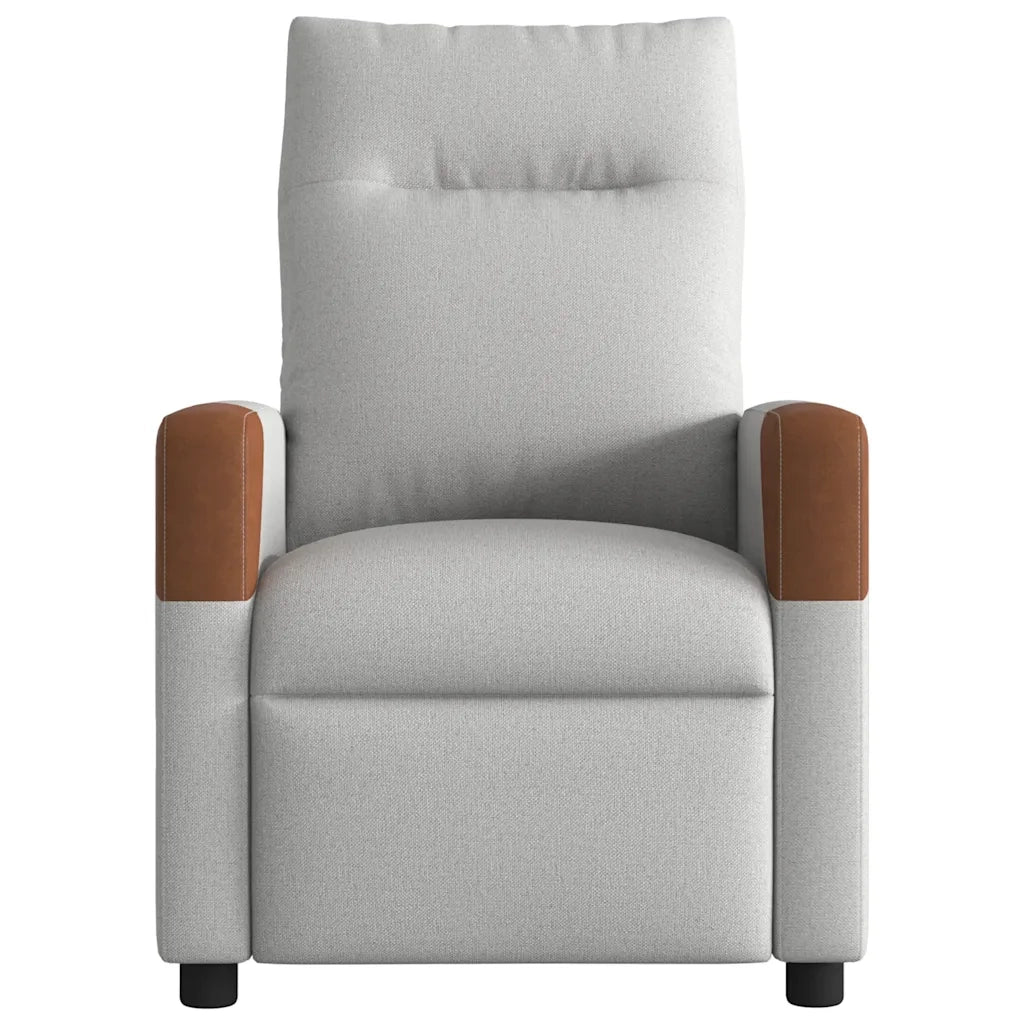 vidaXL Poltrona Elettrica Reclinabile Grigio Nuvola in Tessuto