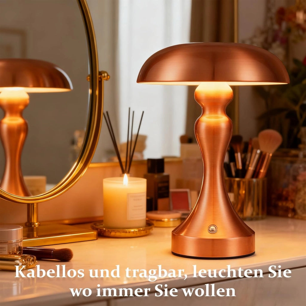 ZMH Lampada da tavolo LED wireless touch dimmerabile retrò vintage USB ricaricabile per comodino camera letto