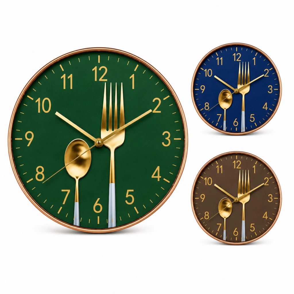 OROLOGIO DA PARETE CUCINA DESIGN POSATE MODERNO 30CM DECORAZIONE CASA