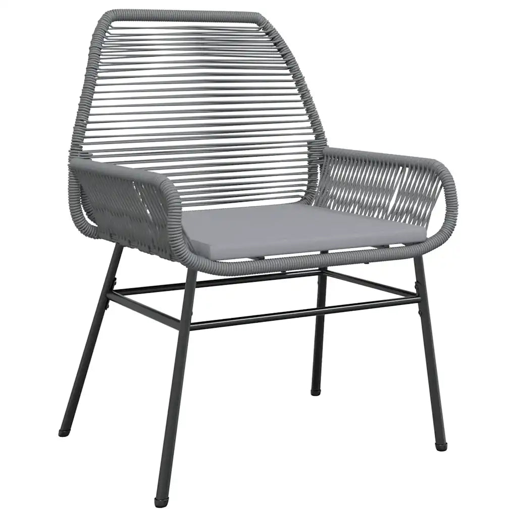 Set da Pranzo da Giardino 3 pz con Cuscini in Polyrattan Vetro