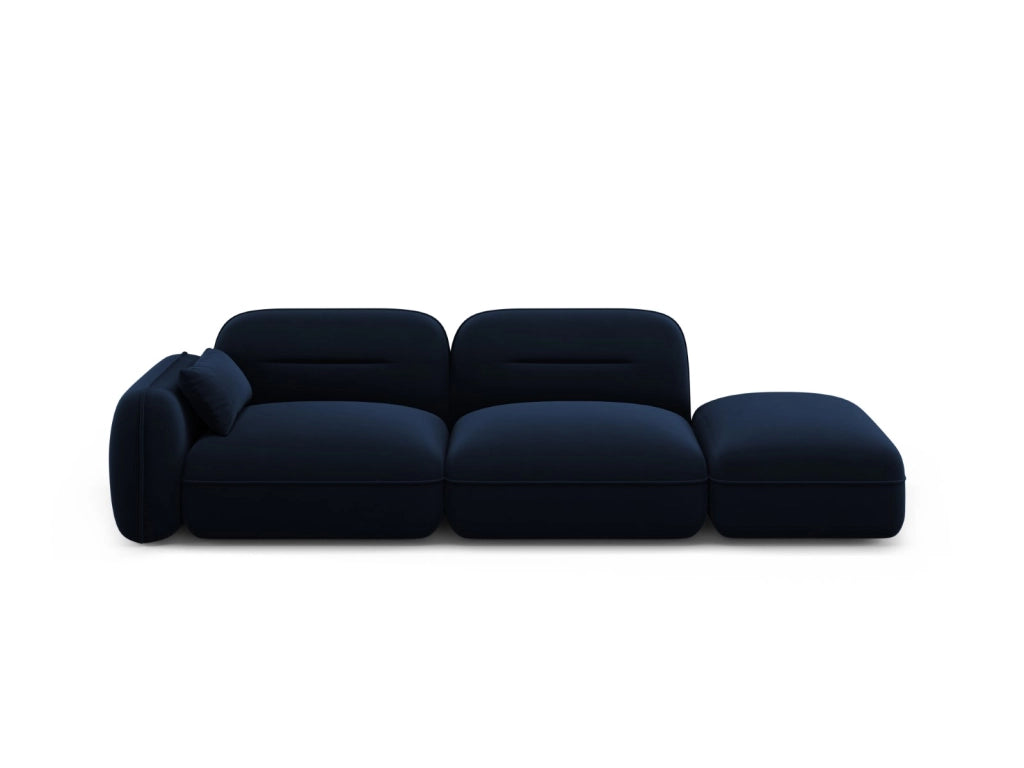 Cosmopolitan Design - Divano modulare destro "Sydney" 3 posti in velluto blu reale 