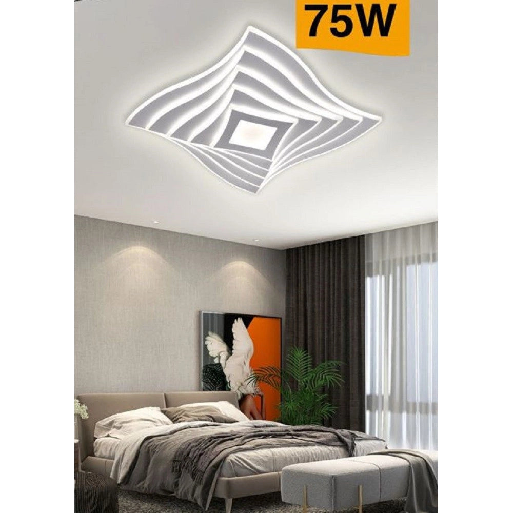 Trade Shop - Lampadario Da Soffitto Decorativo Plafoniera Led 75w Tre Tonalità Di Luce C68-3c -