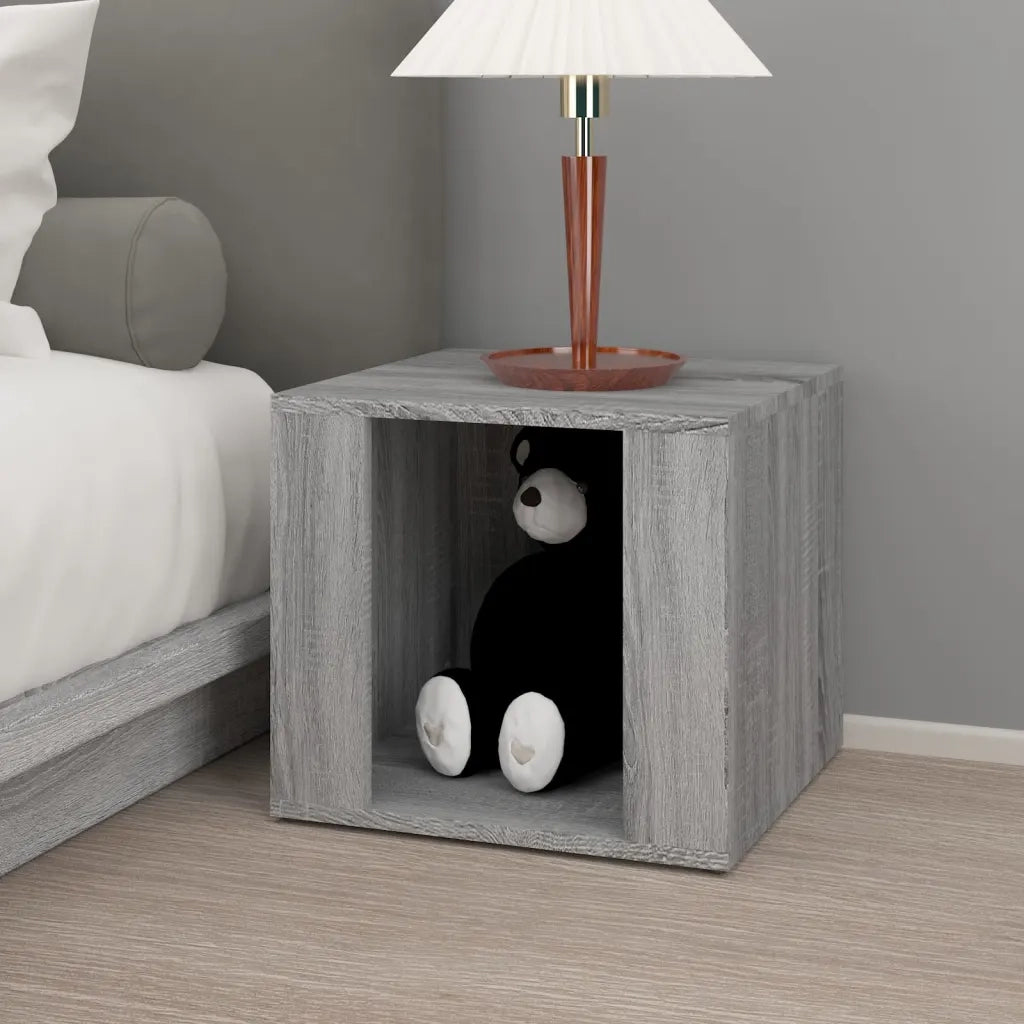 Comodino-Tavolino da notte Grigio Sonoma 41x40x36 cm in Legno Multistrato