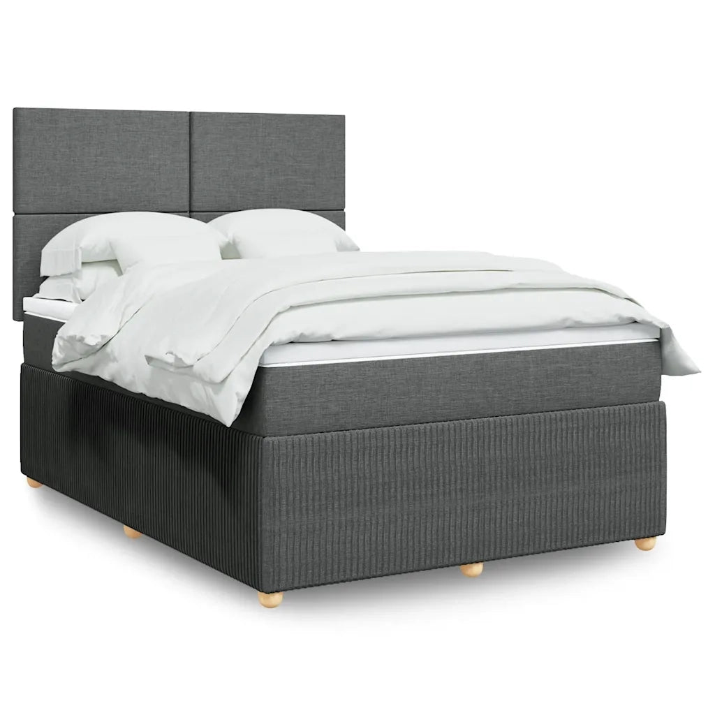Giroletto a Molle con Materasso Grigio Scuro 160x200 cm Tessuto 3294401