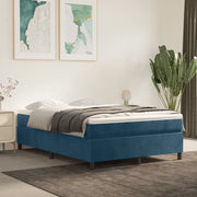 Giroletto a Molle con Materasso Blu Scuro 140x200 cm in Velluto 3144685