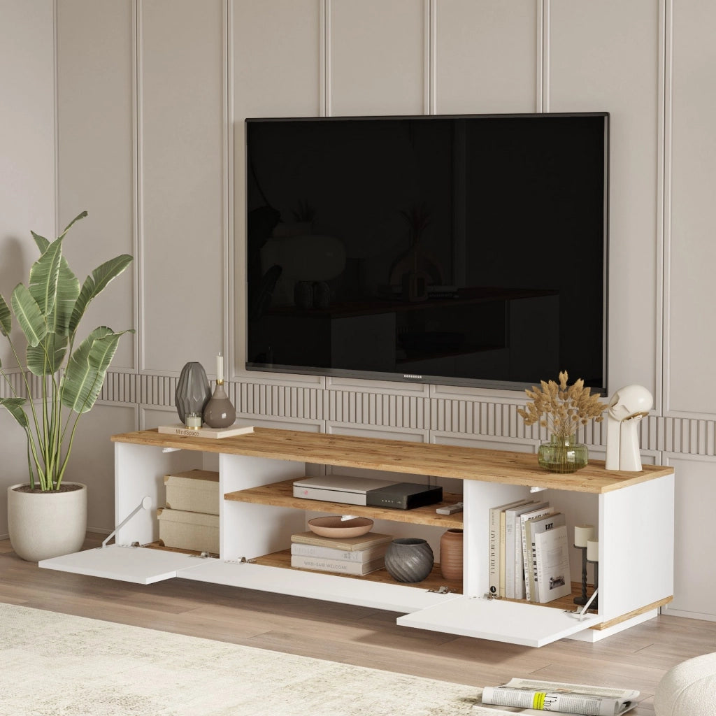 Robella, set Mobili da Soggiorno Modulabile, Marrone Rovere Nodi