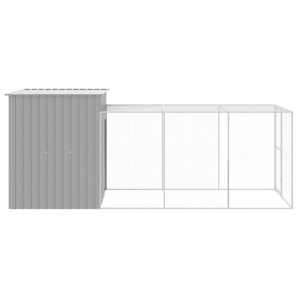 Pollaio/recinto con recinto chiaro 165 x 455 x 181 cm acciaio zincato grigio 02_0043965