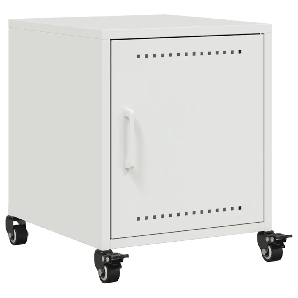 Comodino-Tavolino da notte Bianco 36x39x43,5 cm in Acciaio 900521