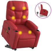 Poltrona | Sedia Relax Alzapersona Reclinabile Massaggio Rosso in Similpelle