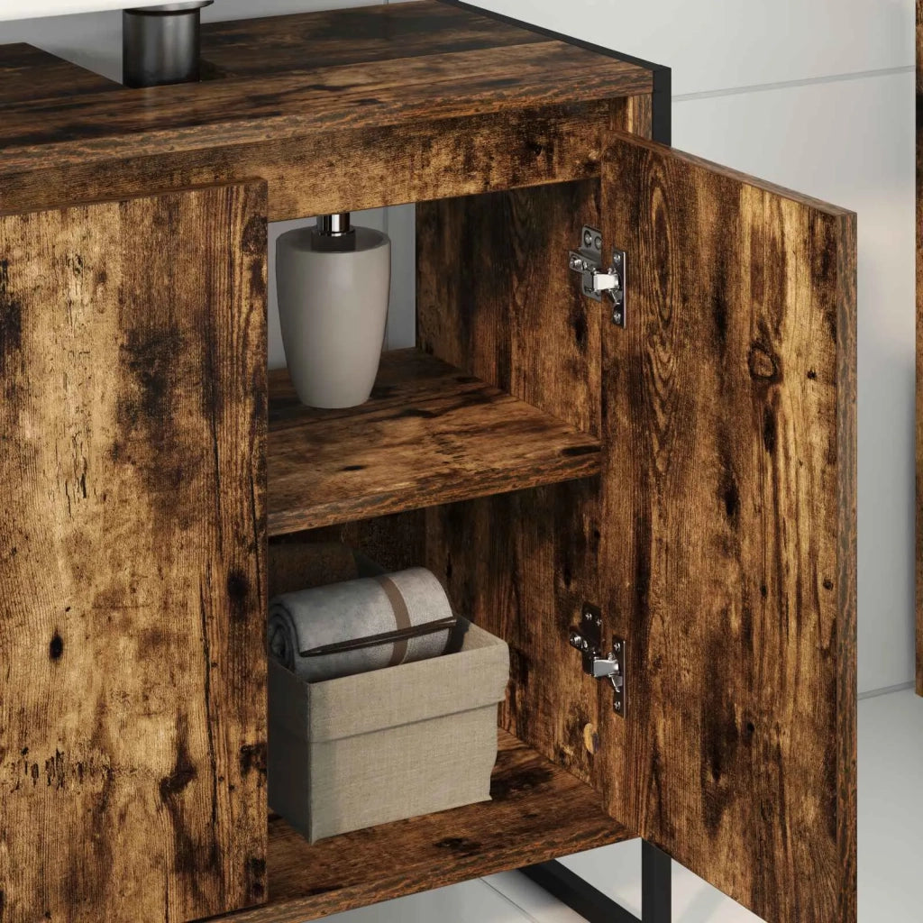 Mobile da Bagno con porta Quercia Fumosa 60 x 30 x 60 cm 886488