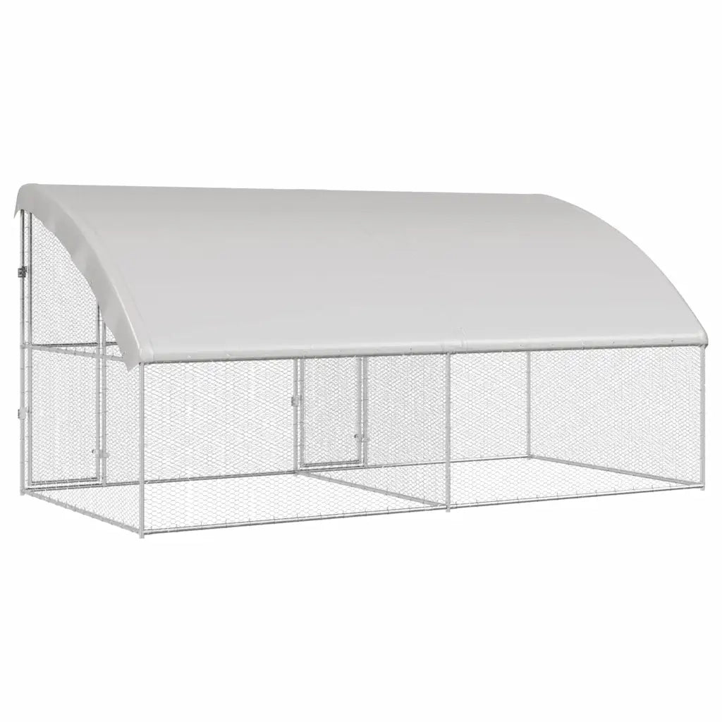 Gabbia per polli 2 pcs Argento 400 x 200 x 198,5 cm