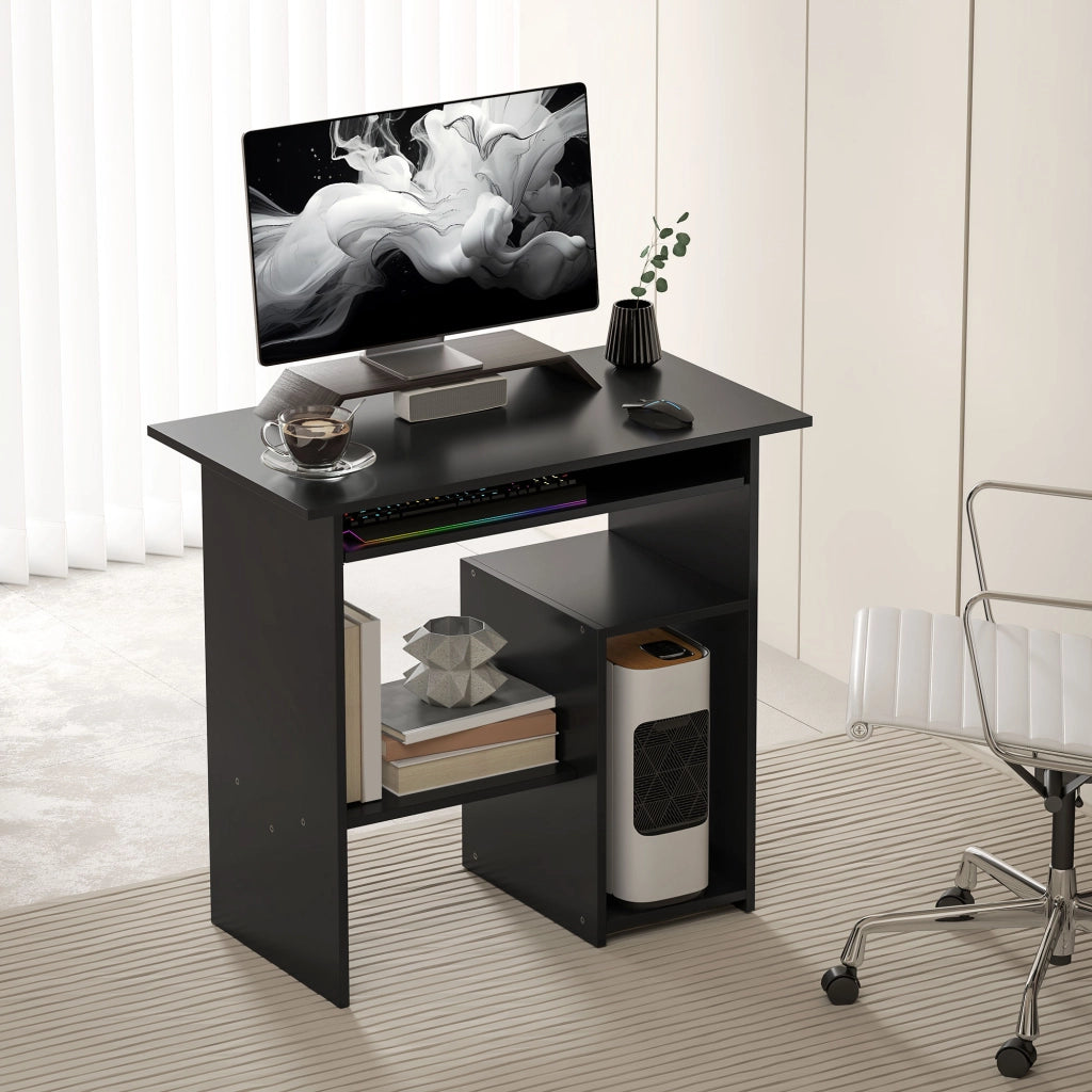 Scrivania Computer in Metallo ¨C Zephmum ¨C Nero 80x45x75 cm