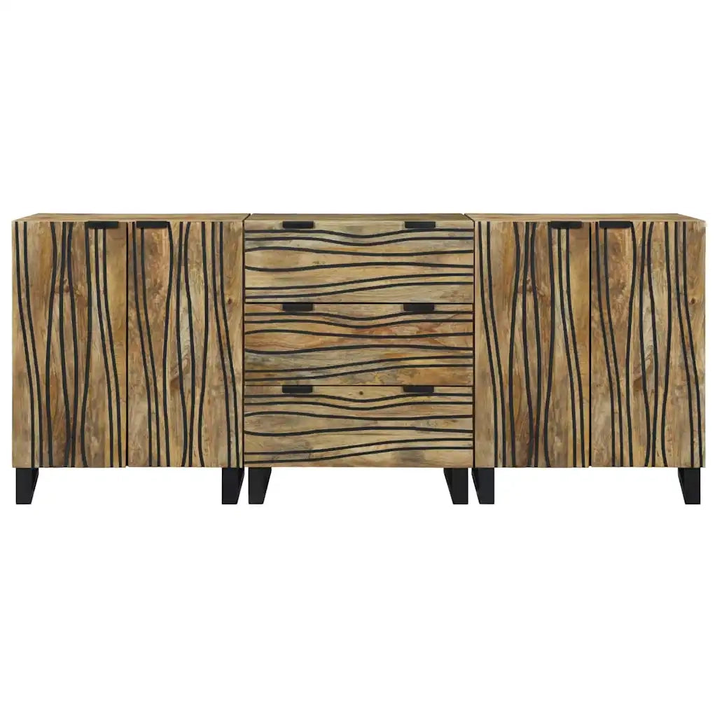 Set di mobili per il Bagno | Armadio da bagno 3 pz Marrone Legno multistrato
