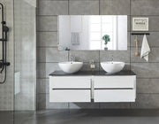 Mobile bagno sospeso doppio lavabo appoggio specchio 150cm Drontes Sicorage