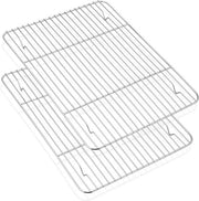 Set di griglia a due piani rettangolare per grigliare, cuocere, arrostire - 386 x 284 x 15 cm - grande griglia per forno - lavastoviglie resistente griglia per piatti