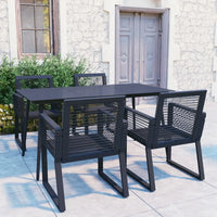 Set da Pranzo da Giardino 5 pz in Rattan PVC Nero 3060215
