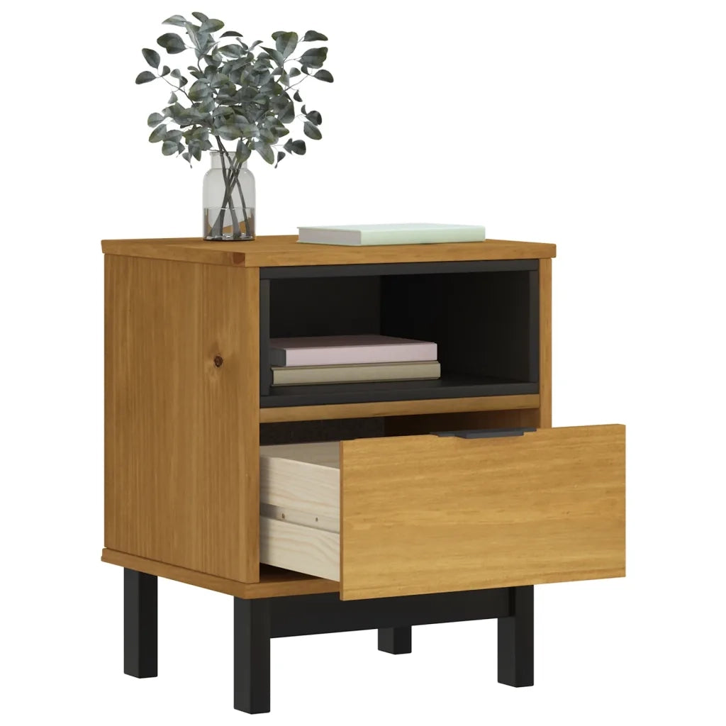 Comodino FLAM 40x35x50 cm in Legno Massello di Pino 357812