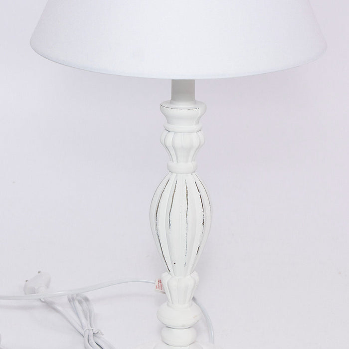 Lampada da Tavolo Ø27xH52 cm in MDF Design Classico Bianca