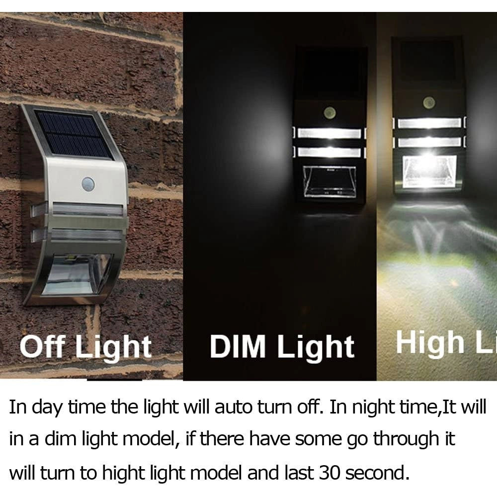 Trade Shop - Segnapassi Lampada Luce Led Con Pannello Solare Ricaricabil Sensore Crepuscolare -