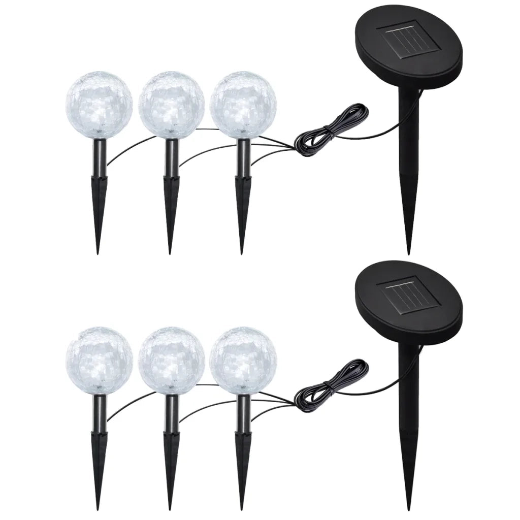 Lampade LED da Giardino 6 pz con Picchetti e Pannelli Solari  cod mxl 68012