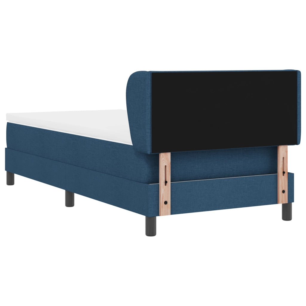 Letto a Molle con Materasso Blu, 100x200 cm, Tessuto