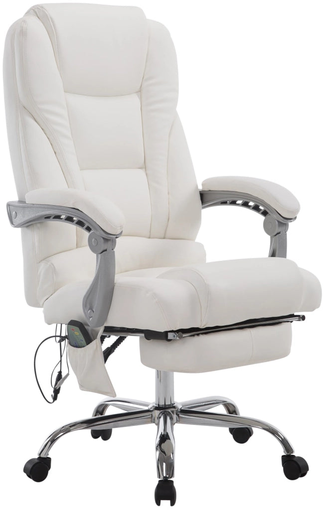 Sedia da ufficio Pacific con funzione massaggio in similpelle bianco