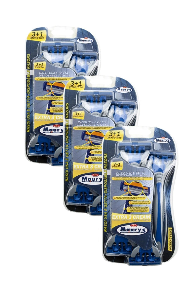 KIT SET 3 PZ MAURY'S LAMETTE EXTRA 3 CREAM MONOUSO 3 +1 UOMO