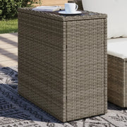 Tavolino-Tavolino da soggiorno-Tavolo Giardino Piano Vetro Grigio 58x27,5x55 cm Polyrattan