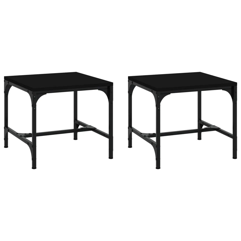 Tavolini 2pz Nero 40x40x35 cm in Legno Multistrato 819403