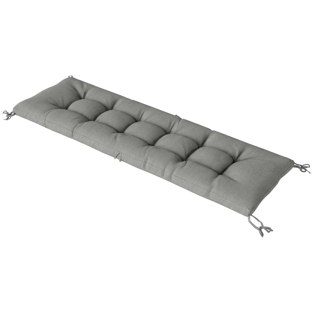 Cuscino per Banco Esterno con Cinghie ¨C zephmum ¨C Grigio 198x65x13 cm