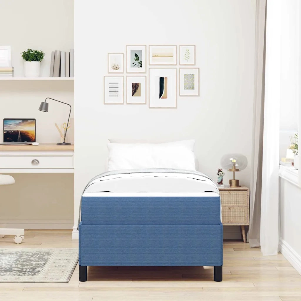 Struttura del letto con materasso-Giroletto Blu 90 x 200 cm Tessuto 839486