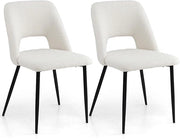 Set di 2 Sedie da Pranzo, 2 Sgabelli Alti da Bar, Sedia Imbottita con Schienale Vuoto e Gambe in Metallo, Set di Sedie da Cucina, Portata 150 kg, 48,5 x 57 x 85 cm