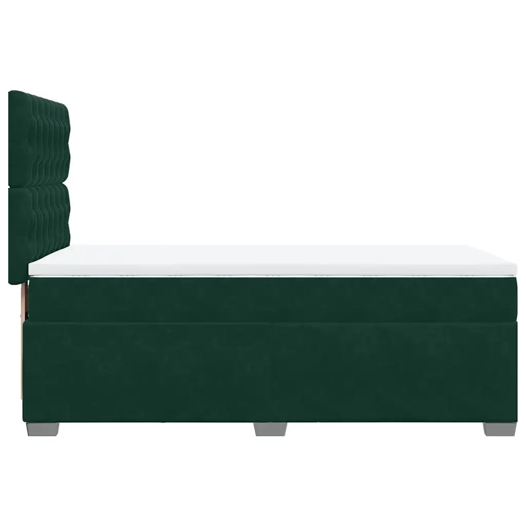Giroletto a Molle con Materasso Verde Scuro 90x200 cm Velluto 3290819
