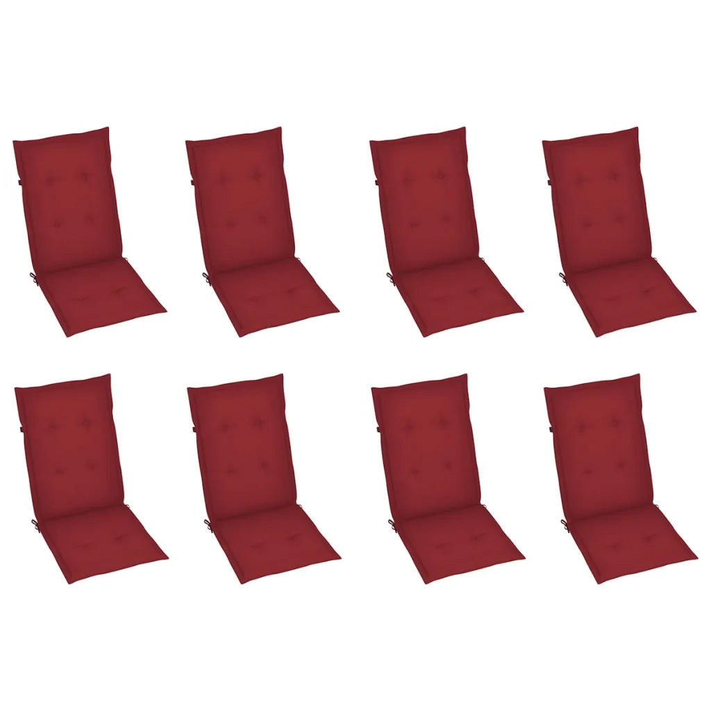 Sedie Reclinabili da Giardino con Cuscini 8 pz Massello di Teak cod mxl 17464